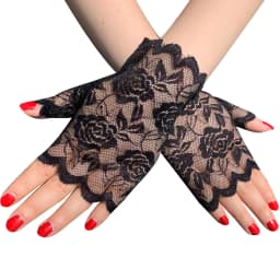 Sexy Lace Short Fingerless Gloves Summer Women's Thin Lace Half Finger Sunscreen Driving Gloves
