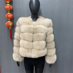 Style Real Fur Coat 100% Natural Fur Jacket Female Winter Warm Leather Fox Fur Coat High Quality Fur Vest