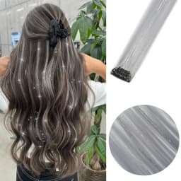 6pcs/pack Colored Party Highlights Clip in Hair Extensions for Girls 22 Inches Multi-colors Straight Hair Synthetic Hairpieces