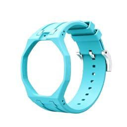 2in1 Bioceramic Case&Silicone Strap For Swatch x AP Royal pop Pocket watch bands Modification kit integrated Silicone Wirstband