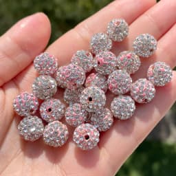 10pcs 6/8/10mm Czech Crystal Rhinestones Pave Disco Ball Clay Beads Round Spacer Beads Charms for DIY Jewelry Making Bracelet