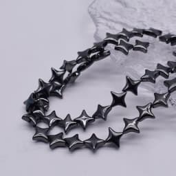 10mm 20pcs Natural Stone Beads Fou Star Shape Hematite Beads Plating Golden Loose Beads For Jewelry Making DIY Bracelet