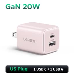 UGREEN 20W GaN Charger Mini USB C Phone Charger PD3.0 QC3.0 For iPhone 17 16 15 Pro Max Samsung S25 Xiaomi Tablet iPad Air Pro