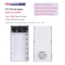 DIY Shell 6*21700 Battery Holder Power Bank Case Dual USB Mobile Phone Charger TypeC 21700 Battery Storage Box For Iphone Xiaomi