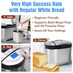 KeenZest 27-in-1 Smart Bread Maker with Gluten Free Setting 2LB Whole Wheat Bread Machine with Homemade Cycle Recipes Included