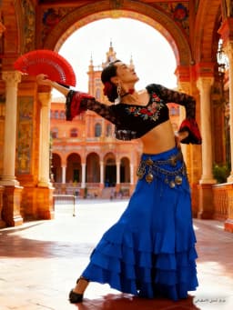 Red Dance Skirt Four Layers Polyester Cotton Flamenco Dance Costume High Waist Bell Bottoms Women's Skirts for Performance