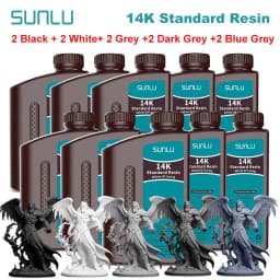SUNLU 10KG ABS-Like/ Standard / Water-Wash/ 14K High Precision Resin 405nm Rapid UV-Curing Photopolymer Resin 1KG/Bottle