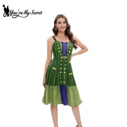 [You're My Secret] Hocus Pocus Witch Dress for Women Winifred Sanderson Mary Sarah Sister Cosplay Costume Adult Classic Dress