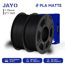 JAYO 2 Rolls 3D PLA Matte Printer Filament 1.75mm Neatly Wound PLA Filament with Matte Finish Print with 99% FDM 3D Printer