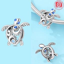 925 Sterling Silver Ocean Series Blue Turtle Starfish Shell Fit Original Bracelet Charms for Women diy Fine Jewelry Gifts
