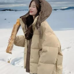 Down Cotton Jacket 2026 Versatile Contrast Color Women's Winter Parka Ladies Coat Beautiful Loose Corduroy Female Jacket