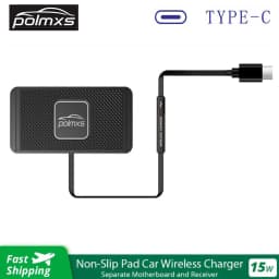 Polmxs Car Wireless Charging for 15W Qi Type C Wireless Charger Mat Non Slip Pad for iPhone 14 13 12 Pro Max Samsung S22/S21/S20