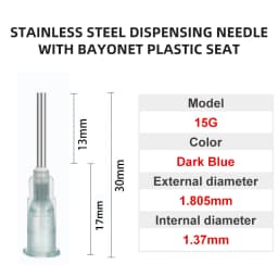 100pcs 13mm Dispensing Needle Glue Needle 0.5 Inch Suitable for All Glues Liquid Solder Paste Adhesives Dispenser Needle