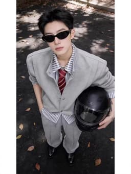 Korean Style Patchwork Shirt Hoodie Men's Spring American Cleanfit Jacket High-End Feeling Handsome Shirt Long Sleeve Striped