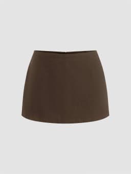 Women's Elegant Slim Fit Side Split Hem Solid Color Mini Skirts Casual Daily Wear Anti-expose Lining Short Skirts Summer 2026