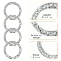 Spring O-Ring Buckle Clips, Alloy Trigger Spring Snap Hook Glossy Rhinestone Key Ring, Creative DIY Keychain Accessories