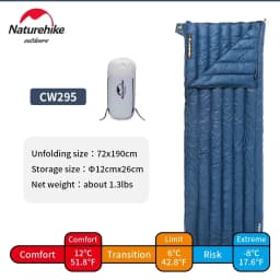 Naturehike CWM400 Sleeping Bag Waterproof Duck Down Sleeping Bag CW280 Ultralight Backpacking Sleeping Bag Camping Sleeping Bags