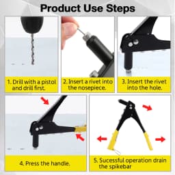 Professional Manual Rivet Gun Set Quick Riveting Tool Heavy Duty Hand Tool Set with Rivet Heads Effortless for Home Car Repair
