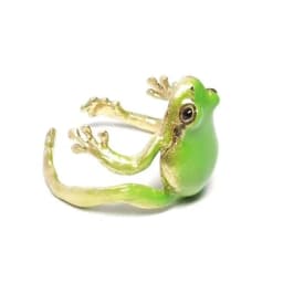 Exquisite Green Enamel Frog Open Ring For Women Cute Animal Lovely Party Adjustable Finger Jewelry Men Accessories Gifts N856