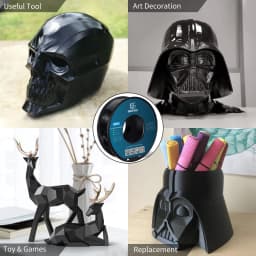 Geeetech ABS+ 3D Filament 1.75mm 1KG Plastic, 3D Printer Material, Tangle-Free, Non-Toxic, Vacuum Packaging White Black