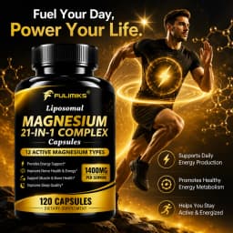 21 in 1 Liposomal Magnesium Complex, with 12 Active Types Magnesium Support Bone Muscle Health, Improve Nerve & Brain Function