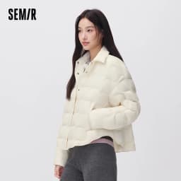 Semir Women Down Jacket Turn Down Collar Water Repellent Lightweight 90 Percent Down Fill Loose Fit 2026 New Winter Daily Wear