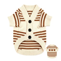 Dog Sweaters for Small Dogs Cute Bear Cardigan Pet Coat Autumn Winter Striped Puppy Clothes Dog Warm Knitted Jacket Dog Pullover