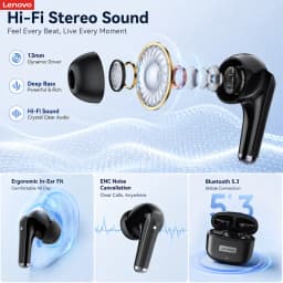 Lenovo LP40 Pro TWS Wireless Headphones Bluetooth 5.4 HiFi Stereo Earphones Gaming Sports Touch Control HD Call With Mic Earbuds