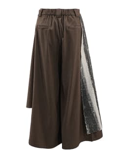 EAM Brown Tie Dye Irregular Wide Leg Pants High Elastic Waist New Trousers Women Fashion Tide Spring Autumn 2026 CPG1572