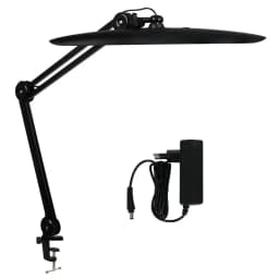 LED Task Desk Lamp 19 Inches Metal Swing Arm Eye-Caring Lash Extensions Lamp 117PCS LEDs for Nail Crafts Reading Head Work Lamp