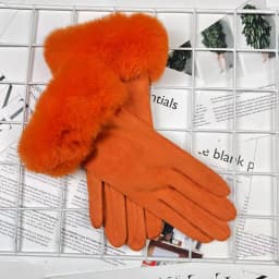 Candy Color Plus Velvet Thicken Women Keep Warm Gloves Fashion Elegant Plush Wrist Winter Cycling Drive Touch Screen Gloves