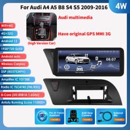 10.25"Android 12 Auto Car radio For Audi A4 A5 B8 S4 S5 2009-2016 Multimedia Video player 4G Carplay GPS navi Stereo QLED Screen