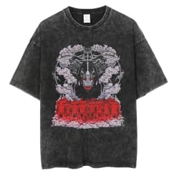 2026 Anime Attack on Titan Eren Jaeger Printed T-shirt Men's and Women's Washed T-shirt High Quality Vintage Cotton T-shirt Top