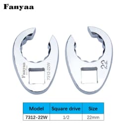 Fanyaa Flare Nut Clamp Tool Plum Open End Tubing Wrench Head 1/2 Inch 20-32mm Individual Hand Tool Fully Polished Chrome Plated