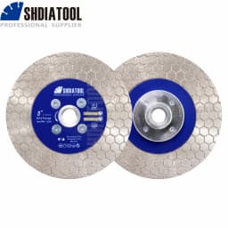 SHDIATOOL 2Pcs Dia125mm Diamond Cutting Disc With M14 Flange Double Side Saw Blade Porcelain Marble Ceramic Tile Grinding Cutter