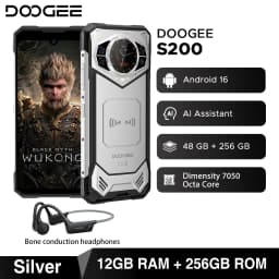 Global Version DOOGEE S200 Rugged Phone 48GB 256GB 6.72" 120Hz 1.32" Rear Display Dimensity 7050 100MP Camera 10100mAh NFC