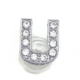 Shoe Charms Glitter Rhinestone Letter Silver Crystal Alphabet DIY Alloy Shoe Decorations Jewelry Slider Bracelet Wristbands