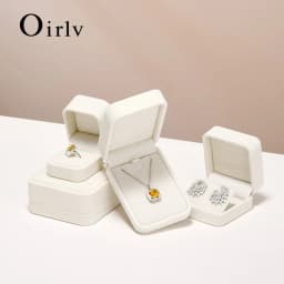 Oirlv Fashion Velvet Ring Box Classical Ring Bearer Case Jewelry Gift Box for Engagement,Proposal,Wedding Box Storage Case