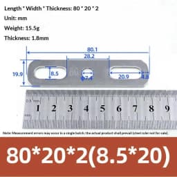 1Pc 304 Stainless Steel Thickened Double Hole Straight Flat Gasket - Bolt Fastening Blocking Plate Hardware Accessory