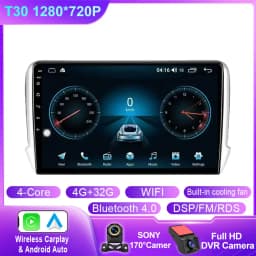 Android Car For Peugeot 2008 208 2012 - 2018 Multimedia Player Navigation GPS Carplay QLED Touch Screen Auto Stereo WIFI No 2din
