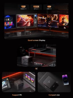 MINISFORUM UM890 Pro Mini PC AMD Ryzen 9 8945HS Windows 11 Mini Computer DDR5 32GB 1TB NVME SSD Oculink DP Wifi6e Gaming Mini PC