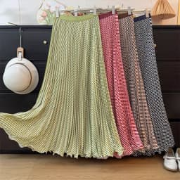 Sweet & Vintage A-Line Pleated Skirts for Tall Women - 2026 Spring Summer High Waist Flowy Skirt