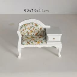 Doll house sofa furniture model simulation double leather sofa Miniature Furniture Armchair Sofa Footstool Doll Decor Toy