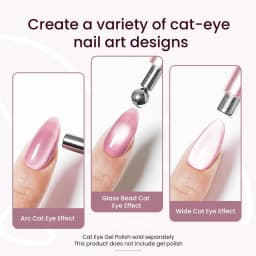 LINMANDA 3 In 1 Dual Headed Cat Eye Nail Art Magnetic Stick Multifunctional Nail Art Magnet Design Tool Suitable for Home DIY