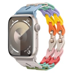 Chain Link Silicone Strap for Apple Watch Band Ultra 3 2 49mm 44mm 40mm 45mm 41mm 42mm Bracelet for Series 11 10 9 8 7 6 5 4 SE3