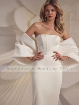 Anniversary Midi Wedding Dresses Ivory Satin Sheath Wedding Party Dresses Off the Shoulder Strapless Pleat Split Prom Gown 2026