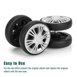 GUGULUZA 4pcs Silver Luggage Wheel Replacement with Screw Travel Suitcase Wheels Diameter 55mm Trolley Caster Repairing Parts