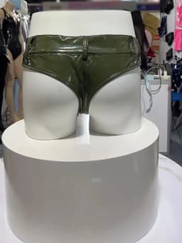 S-3XL Double Sided PU Leather Shorts Wet Look PVC Short Hot Pants Low Waist Sexy Micro Mini Bermudas Trunks Clubwear Streetwear