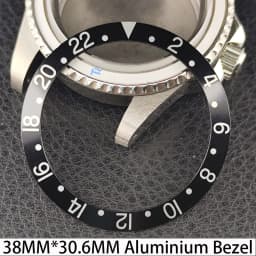 Sloping 38mm * 30.6mm Ceramic/Aluminum Bezel GMT and Diving Watch Insert Fits for 40mm Men's Watch Case Bezel Replacement Insert