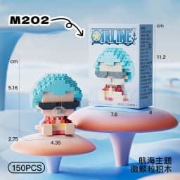 Hot Sun God Nika Luffy Micro Building Block Chopper Ace Buggy 3D Anime Model Assembly Mini Bricks Figure Toys For Gift